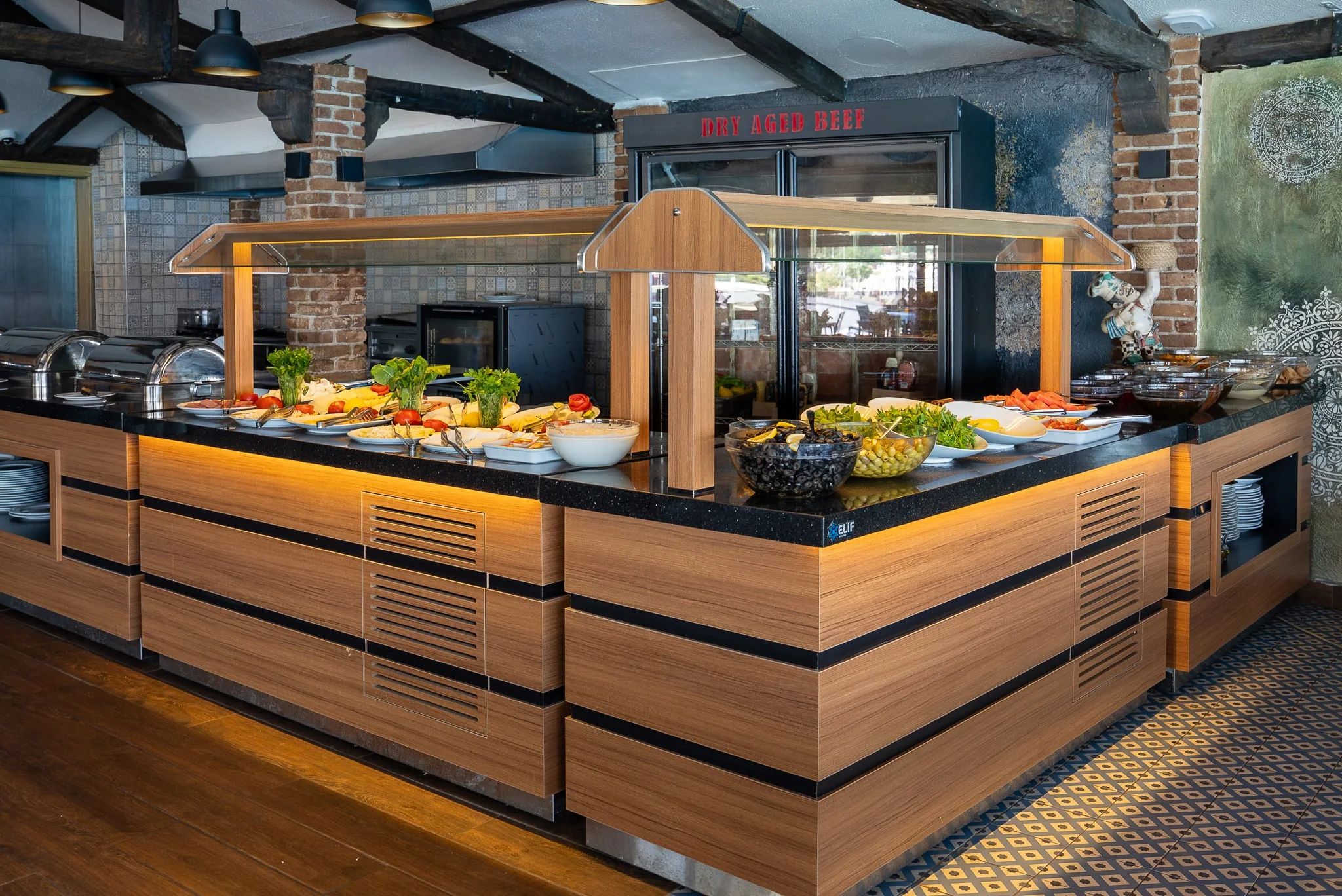 A view of the breakfast buffet