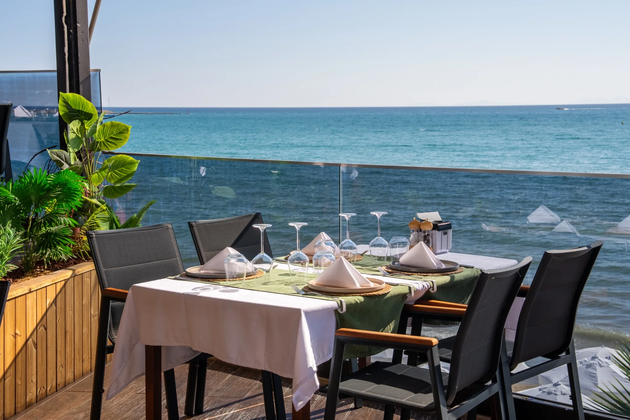 Restaurant terrace overlooking the sea